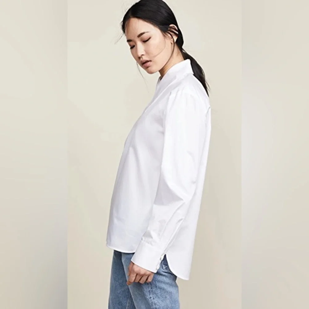 NEW Tibi Front Zip Tech Poplin Shirt (size M) - Picture 4 of 10